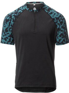 Club Ride Mens Black Blue Trim Quarter Zip Cycling Shirt Pockets Large NWT
